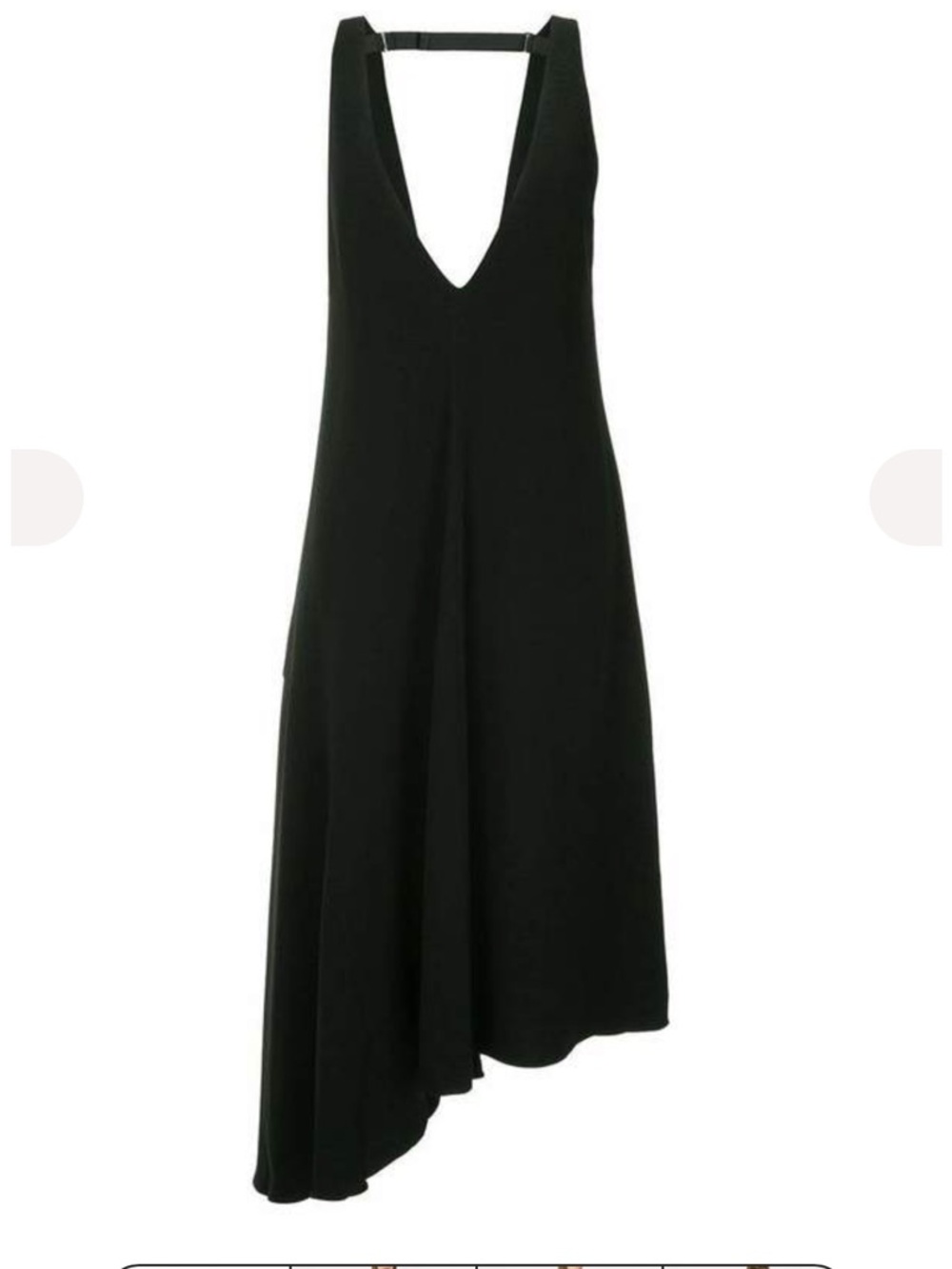 Tibi Black V-Neck Asymmetric Hem Women's Dress